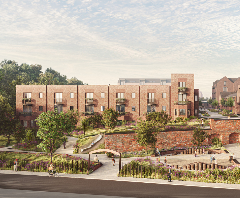 A CGI image which shows a range of buildings which the Ship Street project could incorporate.