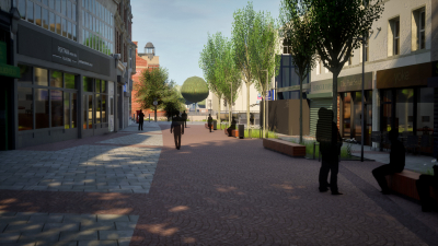View of the Junction of Guildhall Street and Shellons Street