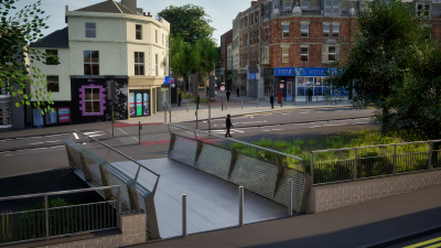 View towards Shellons Street from new footbridge