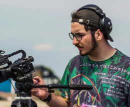 An image of a person operating camera equipment