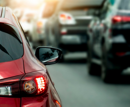 An image of a car in traffic