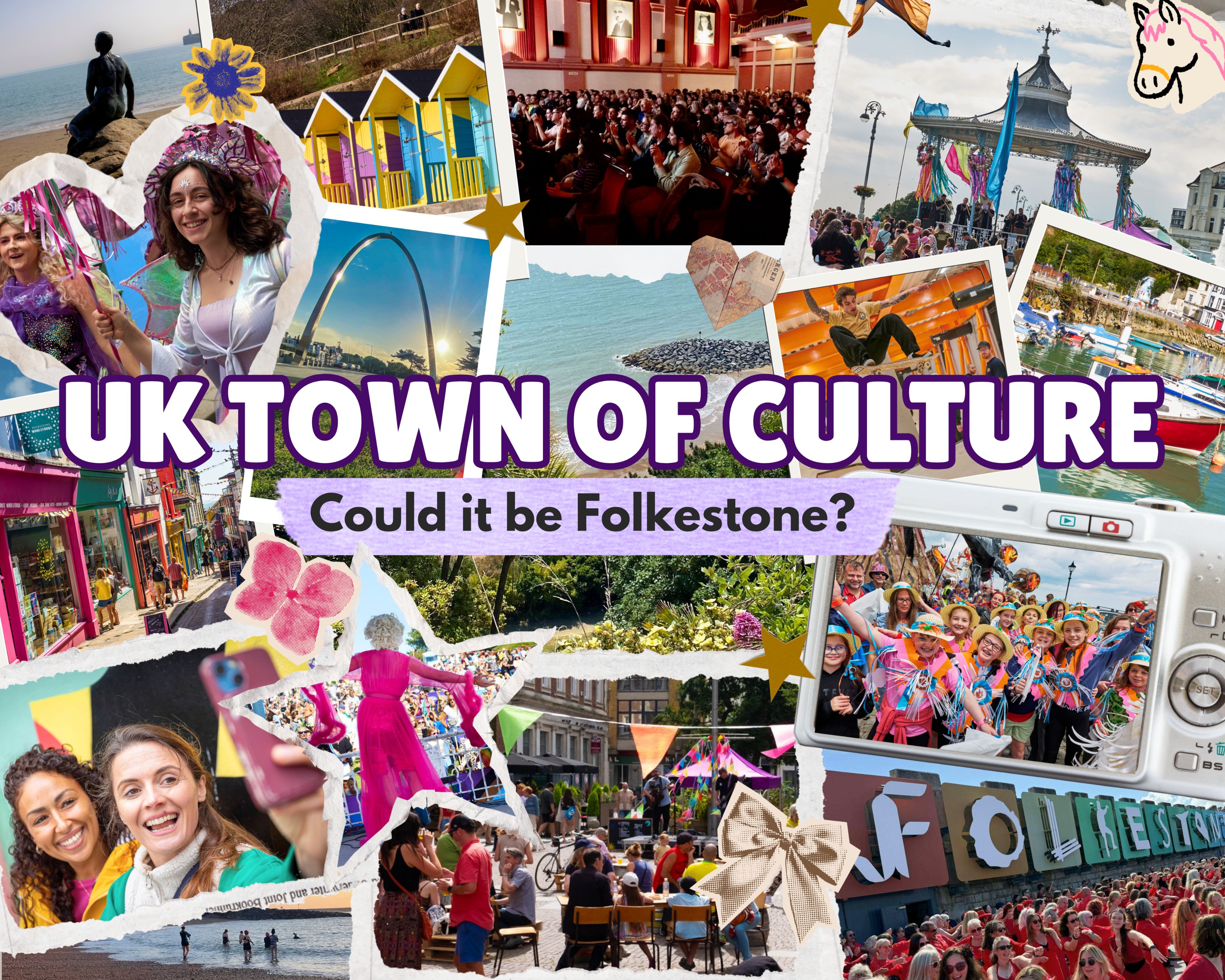 An image promoting Folkestone as a choice for the UK Town of Culture.