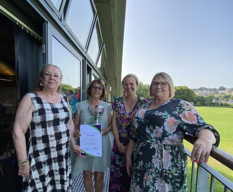 Gillian Jenkins, Alison Sullivan, the Mayor of Hythe and Elaine Cox pose for a photo at the garden competition awards ceremony
