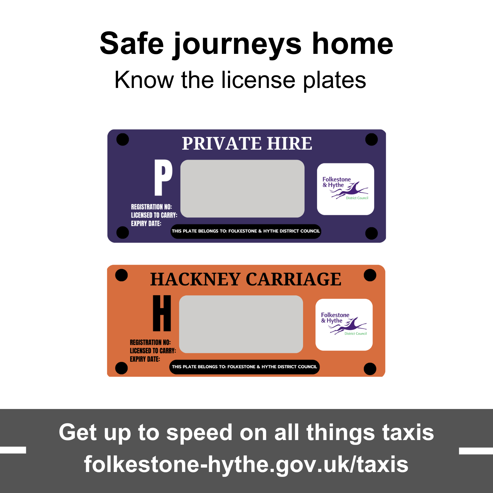 An image of the FHDC taxi license plates