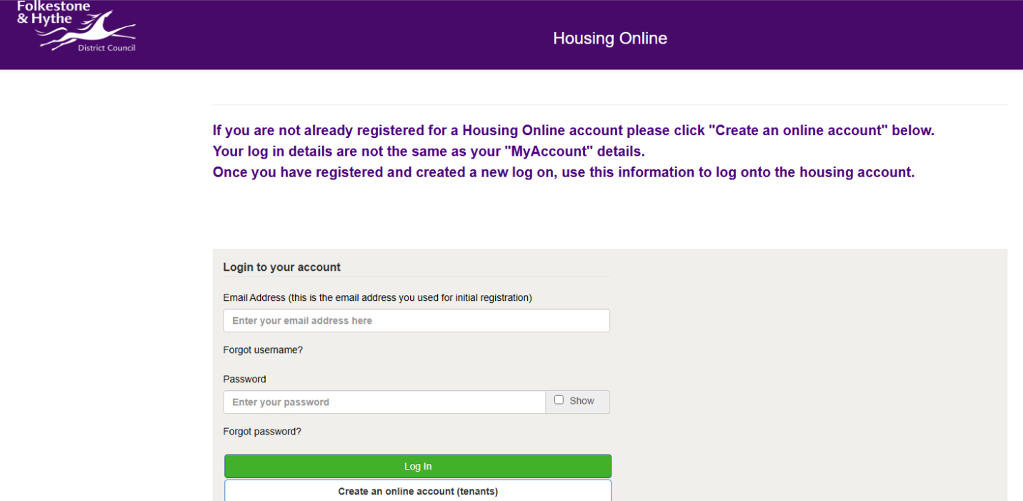 Housing online portal register v2