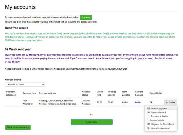 Housing online portal my accounts