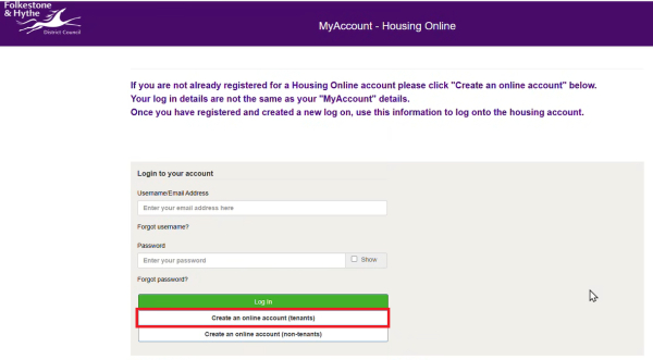 Housing online portal register