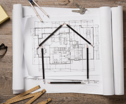 Image shows drawing plan of new home.