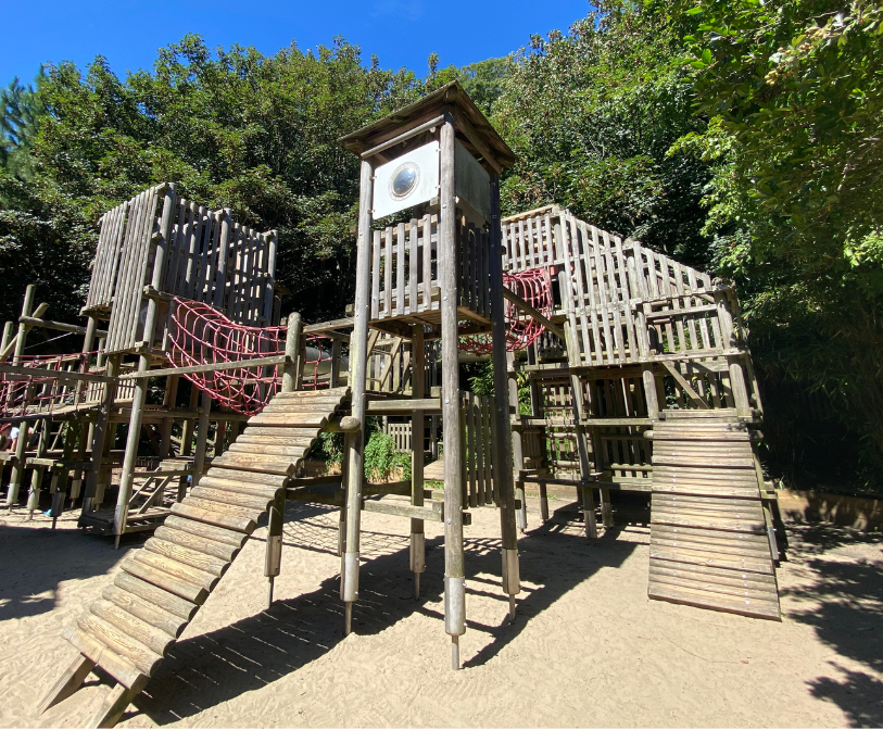 A photograph of the original Lower Leas Coastal Park play area equipment.