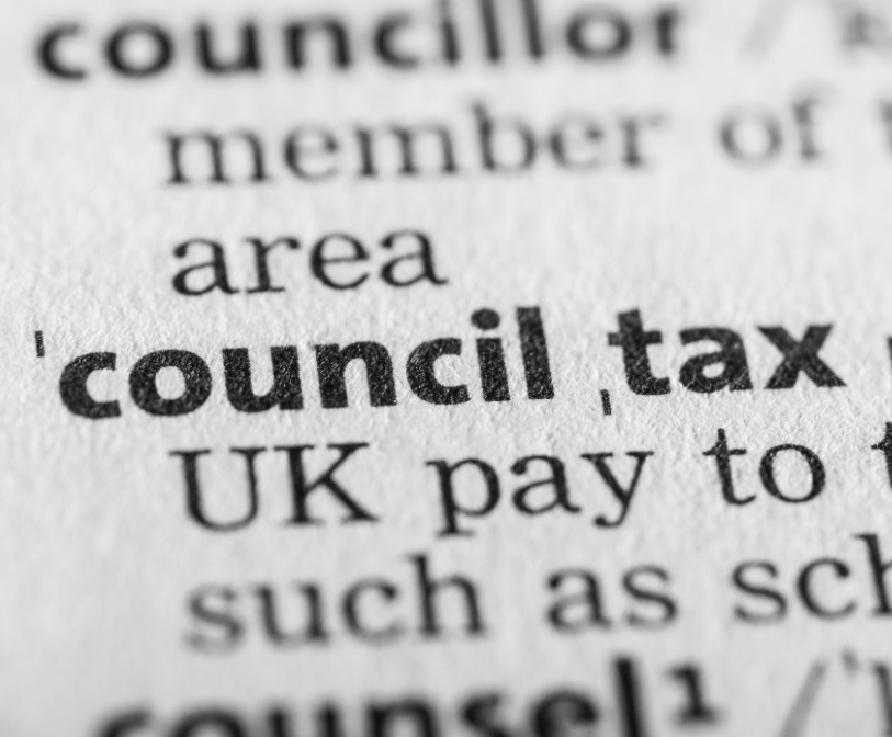 A photograph of the council tax entry in the English dictionary.