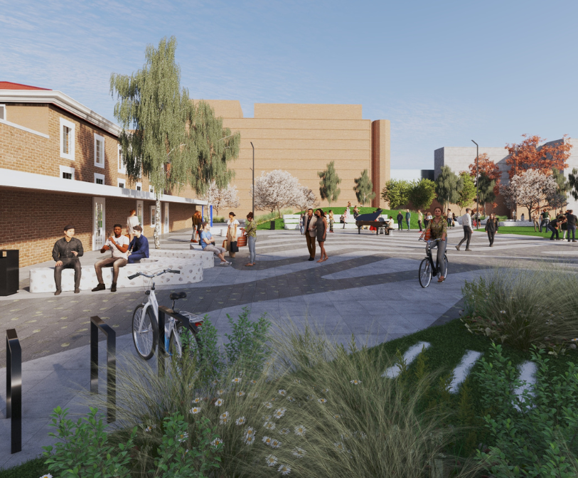 A CGI image of how Middelburg Square in Folkestone will look as part of the Folkestone - A Brighter Future project.