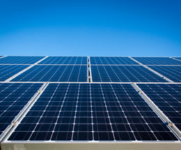 Solar panels against a blue sky