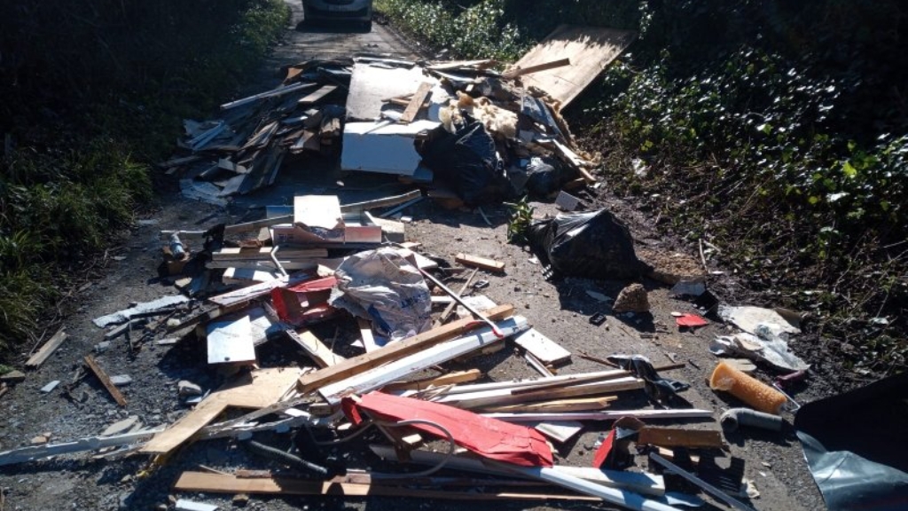 An image of a fly tip in Feb 2022